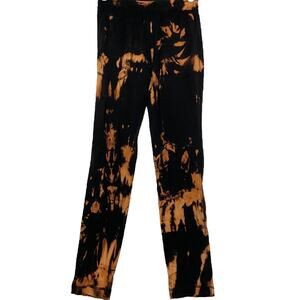 Athletic Works Bleached Pants High Rise Drawstring Closure Straight Leg Black XS